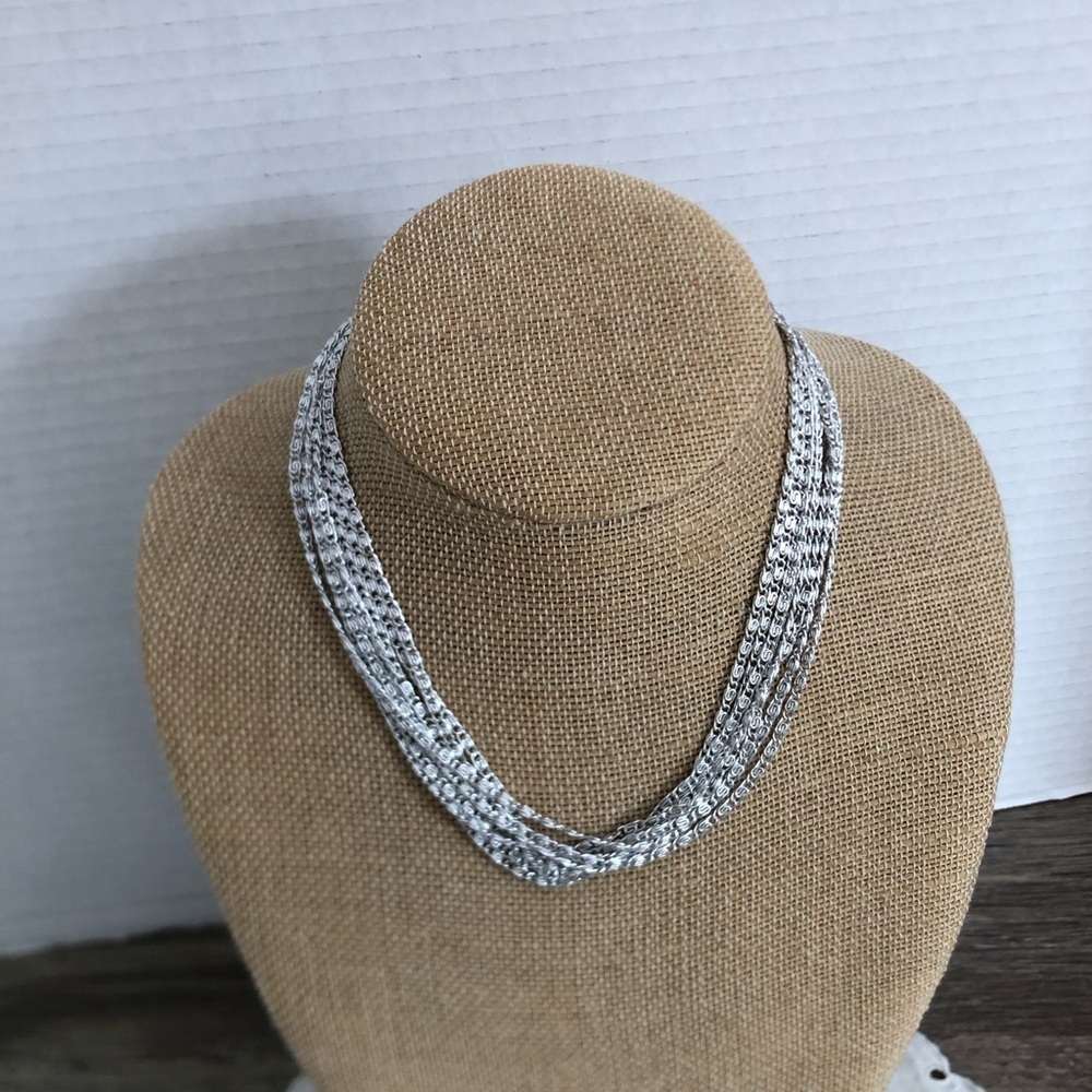 Vtg Sarah Coventry Paperclip Eight Strand Necklace